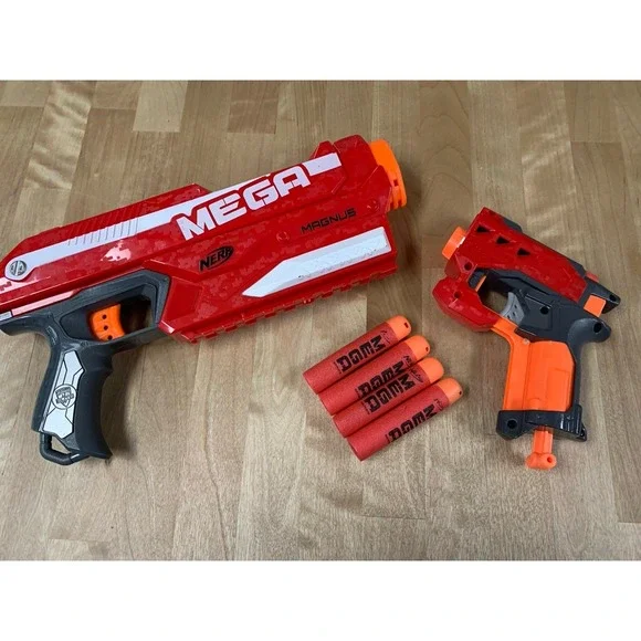 Nerf N-Strike Mega Magnus Bigshock Dart Red Gun Toy X2 Lot 4 Dart - Picture 4 of 6